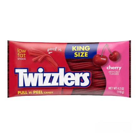 TWIZZLERS PULL 'N' PEEL CHERRY KING SIZE GUMICUKOR 119G