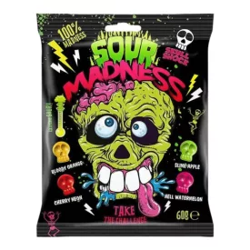 Sour Madness koponya formájú savanyú cukorkák 60g