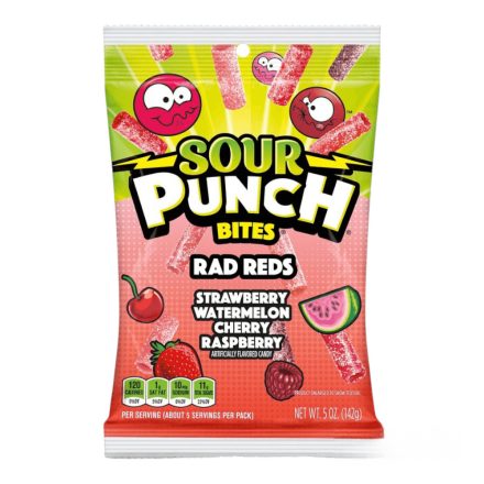 Sour Punch Bites Rad Reds gyümölcsös gumicukor 142g