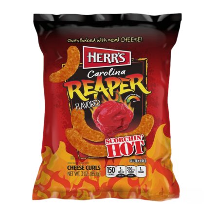 Herrs USA Carolina Reaper és sajtos ízű csípős chips 170g