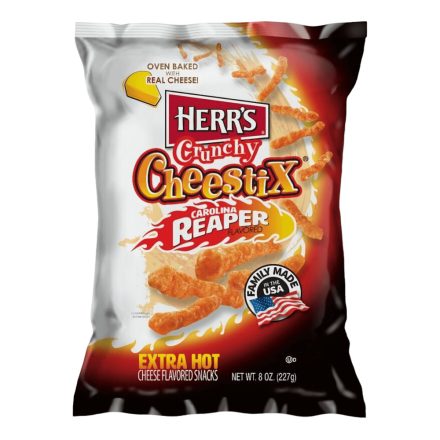 Herrs USA Crunchy Carolina Reaper Cheese Stix sajtos chips 227g