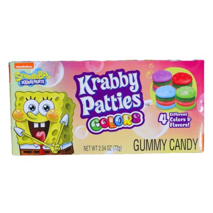 Spongebob Krabby Patties színes herkentyűburger formájú gumicukor 72g