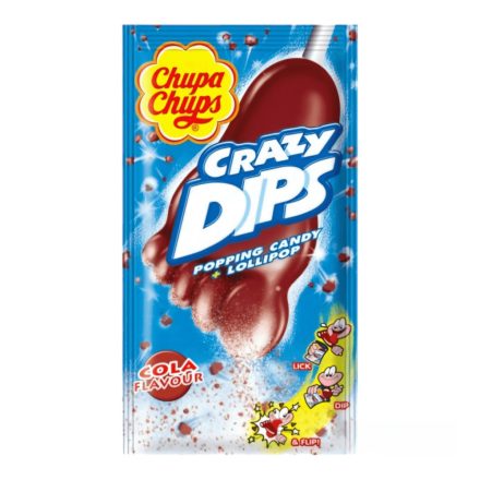 Chupa Chups Crazy Dips Cola Talp Formájú Nyalóka Robbanócukorral 14g Spanyolország