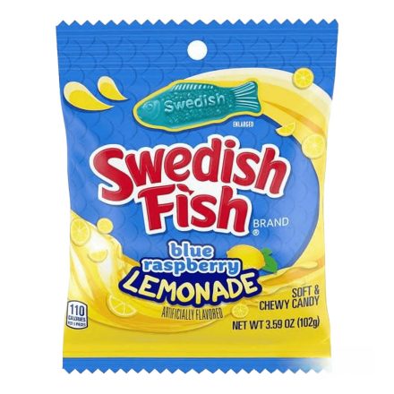 Swedish Fish Blue Raspberry citrom és kék málna ízű gumicukor 102g