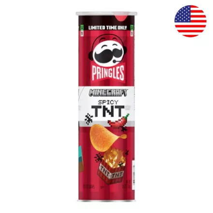 Pringles Minecraft Spicy TNT csípős paprika ízű chips 158g Amerika