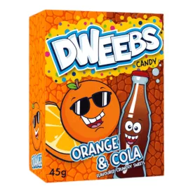 Dweebs Orange & Cola narancs-kóla ízű cukorka 45g Anglia