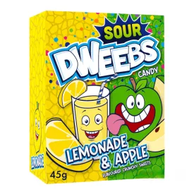   Dweebs Lemonade & Apple limonádé-zöld alma ízű savanyú cukorka 45g Anglia
