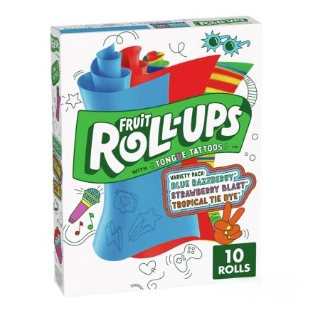 Fruit Roll Ups felcsavarható gumicukor nyelv tetoválással 141g