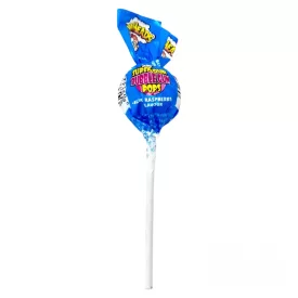 Warheads savanyú kék málna ízű nyalóka rágóval