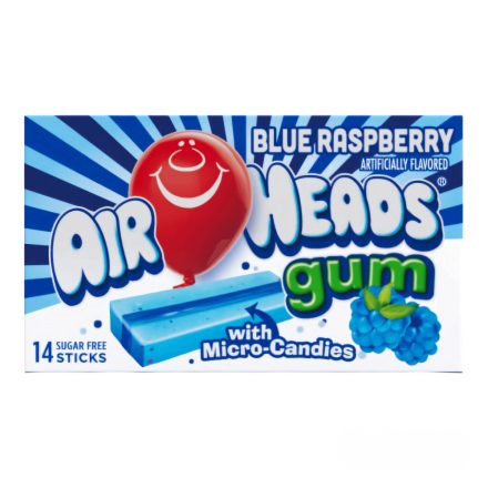 Airheads Blue Raspberry Gum kék málna ízű rágó 33g