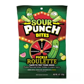   Sour Punch Bites Pickle Roulette savanyú uborka gumicukor 140g