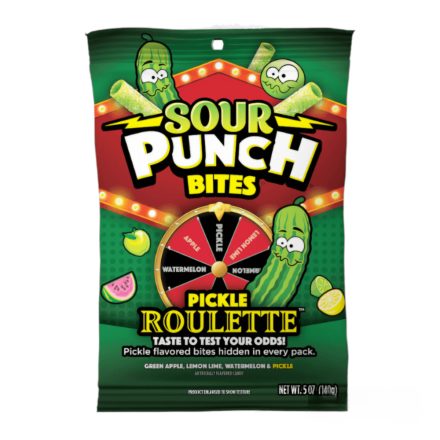 Sour Punch Bites Pickle Roulette savanyú uborka gumicukor 140g