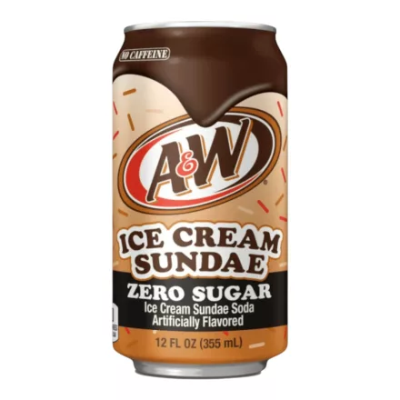  A&W ICE cream sundae fagylalt desszert ízű cukormentes üdítőital 355ml Amerika