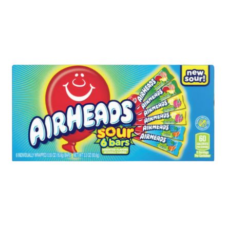 Airheads Bars Assorted savanyú rágos olvadós cukorka 6 db-os csomag 94g Amerika