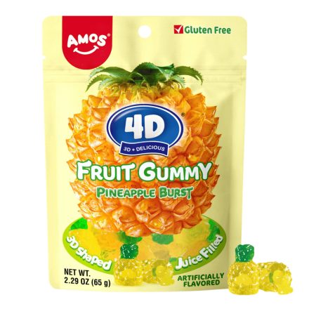 Amos Pineapple Burst Ananászlével töltött 4d gumicukor 65g