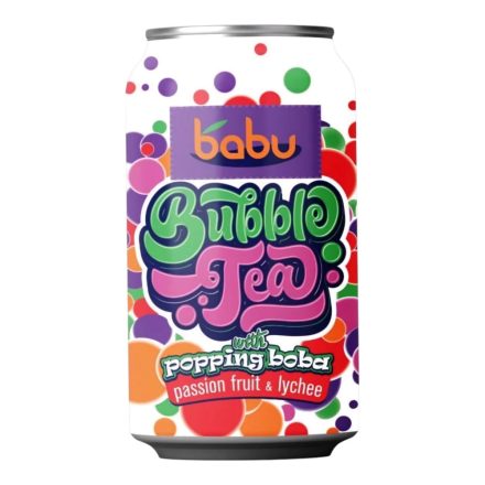 Babu Bubble Tea passió gyümölcs és licsi ízű üdítőital 315ml