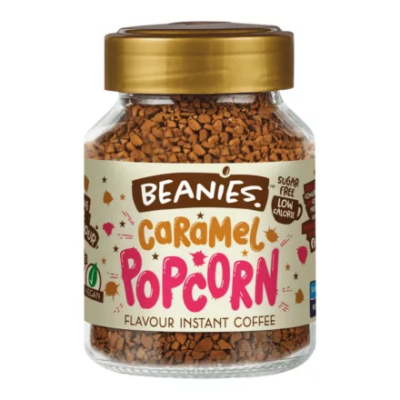  Beanies Caramel Popcorn Karamellás popcorn ízesítésű azonnal oldódó kávé 50g Anglia