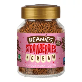    Beanies Strawberries&Cream ízesítésű azonnal oldódó kávé 50g Anglia
