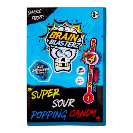Brain Blasterz Popping Candy Pattogós cukorka kék málna ízben 10g
