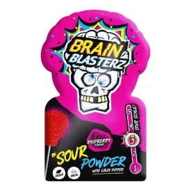   Brain Blasterz Sour Powder Lolly Dipper Mártogató savanyú nyalóka málna ízben 10g