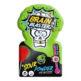   Brain Blasterz Sour Powder Lolly Dipper Mártogató savanyú nyalóka zöld alma ízben 10g