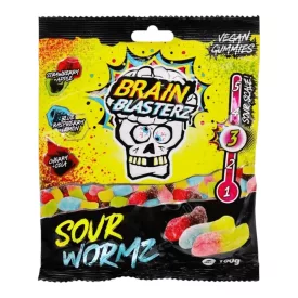   Brain Blasterz Sour Wormz savanyú kukac formájú gumicukor 100g