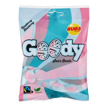 Bubs Goody áfonya és málna ízű savanyú gumicukor 90g