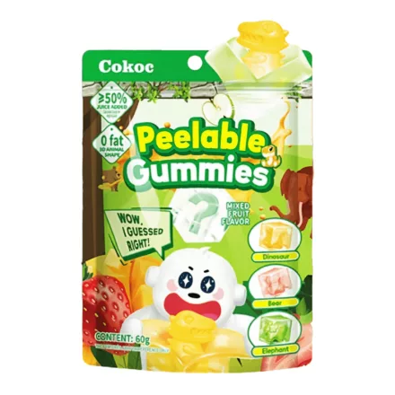 COKOC Peeling Soft Candy Mixed Fruit Flavour vegyes gyümölcs ízű gumicukor 60g