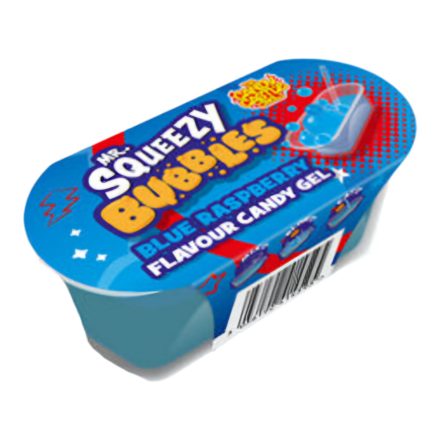 Candy Castle Crew Mr. Squeezy Bubbles ehető buborék fújó cukorka kék málna ízben 43g