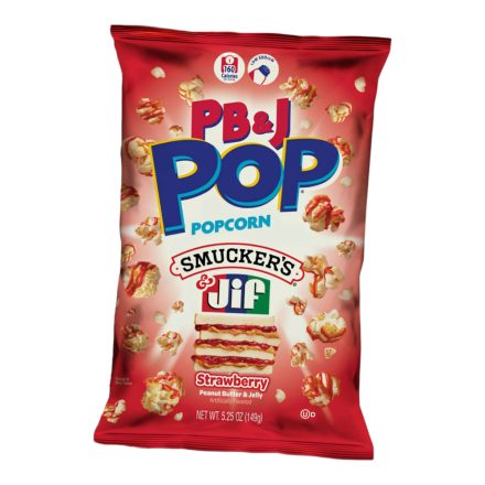 Candy Pop Jif mogyoróvaj krém és Smuckers eper dzsem ízű popcorn 149g Amerika