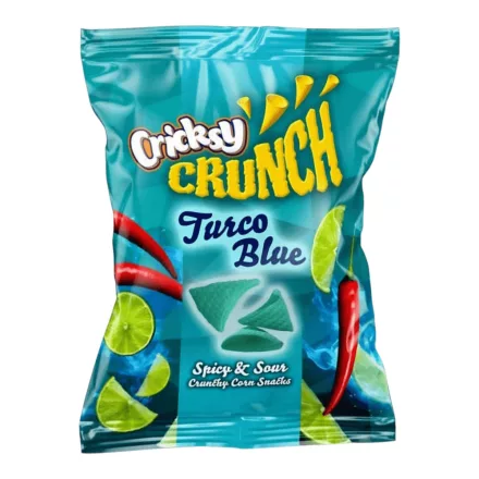 Cricksy Crunch Turco Blue tölcsér formájú kék színű csípős kukoricachips 120g