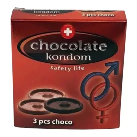   Csokoládé Óvszer Ehető Kondom Alakú Belga Tejcsokoládé 3 db-os 20g