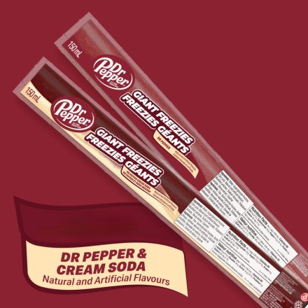  Dr pepper jégnyalóka csomag Original Cola és cream soda ízben 2x150ml Kanada