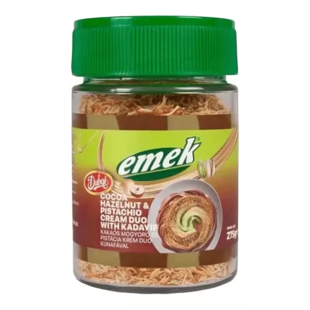 Emek Dubai Cocoa Hazelnut and Pistachio Duo mogyoró és pisztáciakrém kadayif tésztával 275g