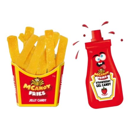 Gummy fries sültkrumpli formájú gumicukor és epres géllel 70g