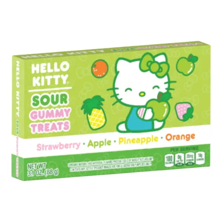  Hello Kitty Gummy Treats Sour savanyú gyümölcsös ízű gumicukor 88g Amerika