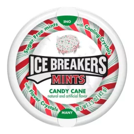   ICE Breakers Candy Cane mentolos cukorka pálca ízű cukormentes cukorkák 42g Amerika