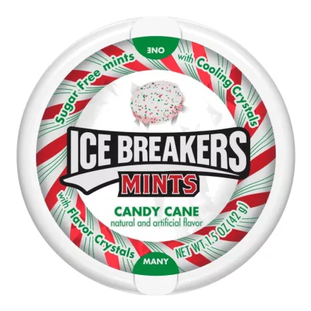 ICE Breakers Candy Cane mentolos cukorka pálca ízű cukormentes cukorkák 42g Amerika