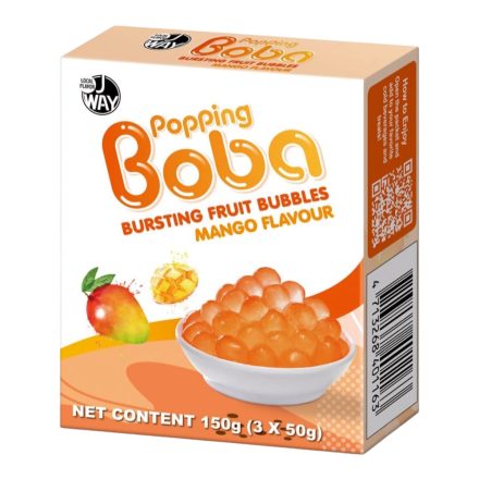  JWAY Popping Boba Bursting Fruit Bubbles Mango ízű Boba gyöngy 150g