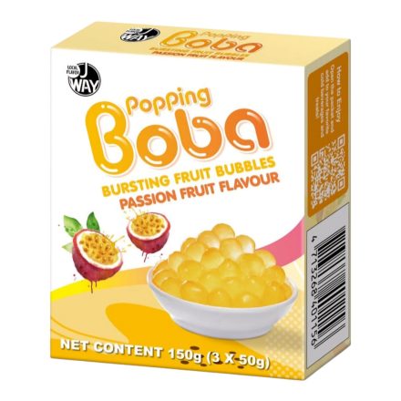 JWAY Popping Boba Bursting Fruit Bubbles Passion Fruit maracuja ízű Boba gyöngy 150g