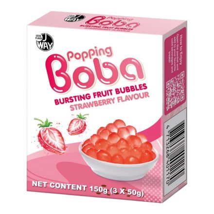  JWAY Popping Boba Bursting Fruit Bubbles Strawberry eper ízű Boba gyöngy 150g