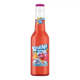   Kool-Aid Soda Sharkleberry Fin eper, banán és narancs ízű üveges gyümölcsös üdítőital 355ml Amerika
