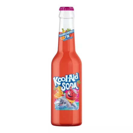 Kool-Aid Soda Sharkleberry Fin eper, banán és narancs ízű üveges gyümölcsös üdítőital 355ml Amerika