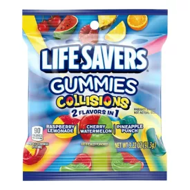   Lifesavers Gummies Collisions karika formájú gumicukor vegyesgyümölcs ízben 91g Amerika