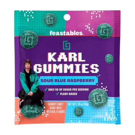 MRBEAST Karl Gummies savanyú kék málna ízű gumicukor 50g Amerika