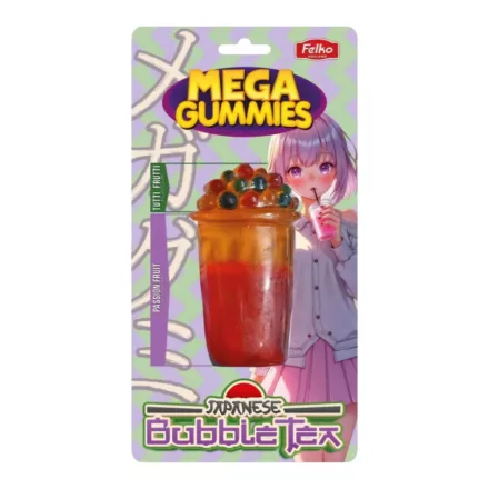 Mega Gummies Bubble Tea formájú tutti frutti ízű gumicukor 120g