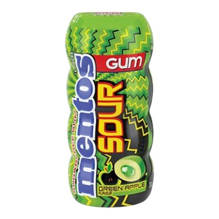 Mentos Sour Gum Green Apple savanyú zöldalmás rágó 30g