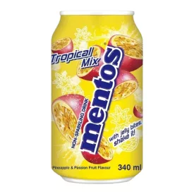   Mentos Tropical Mix trópusi gyümölcs ízű üdítő zselédarabokkal 340ml