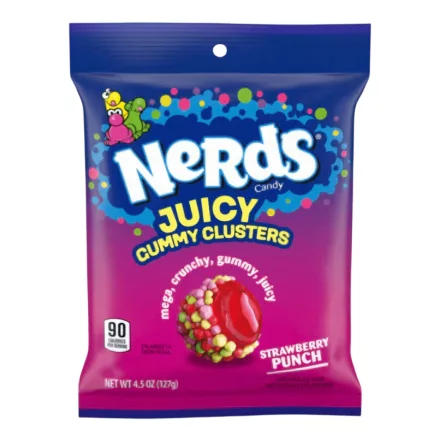 Nerds Juicy Gummy Clusters eper puncs ízű rágós és ropogós cukorka gumicukor 127g Amerika