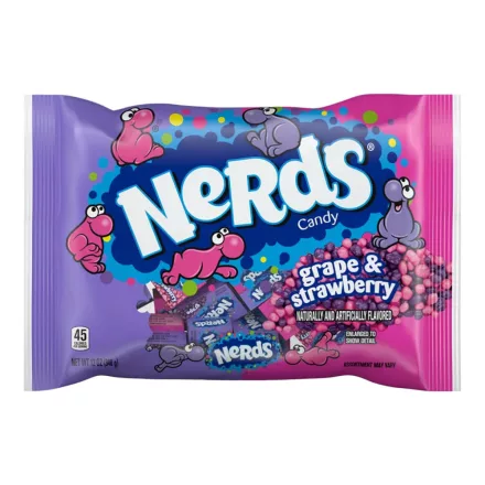 Nerds grape&Strawberry minis lila szőlő és eper ízű nagy cukorka válogatás 340g Amerika